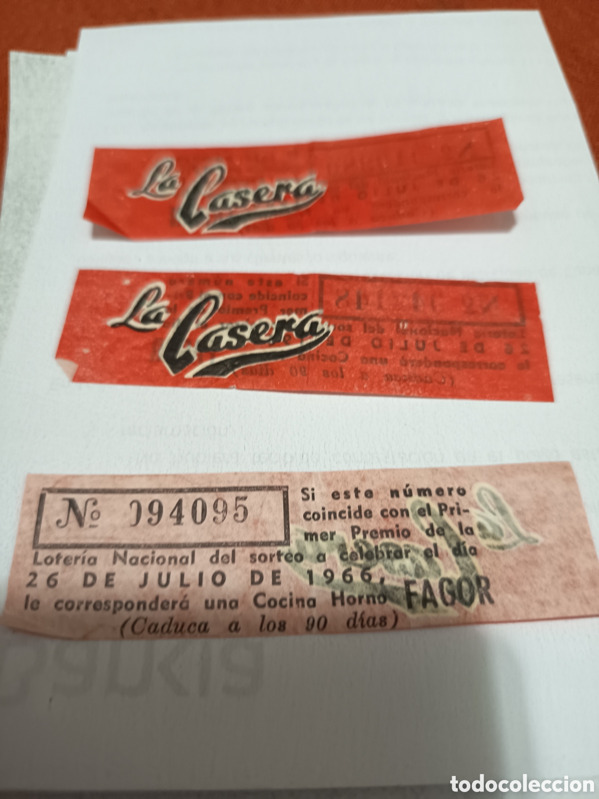 Etiquetas antiguas: Cupones la casera sorteo 1966