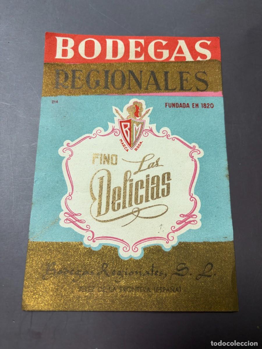 Etiquetas antiguas: ETIQUETA. SOLERA 1820. BODEGAS REGIONALES. JEREZ DE LA FRONTERA. MED: 16 X 11 CM APROX.