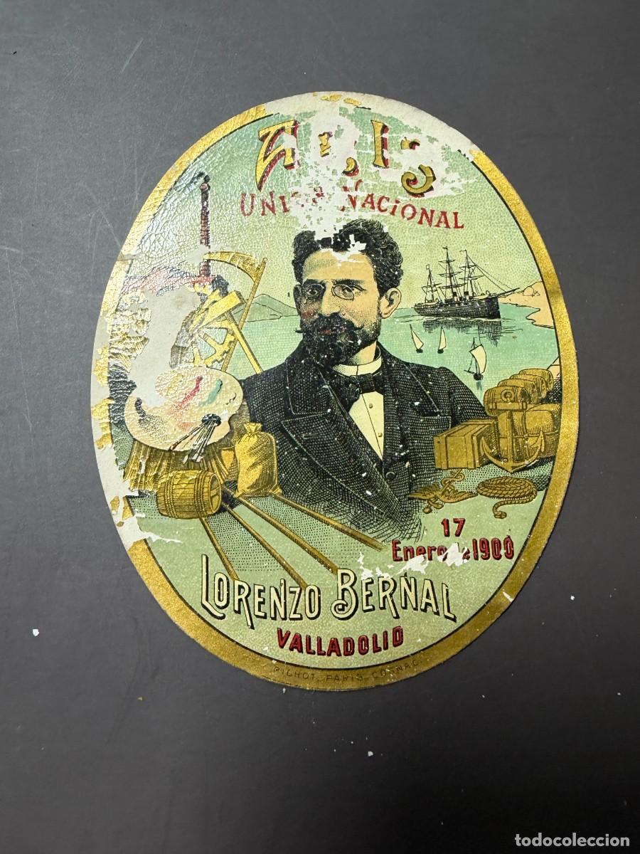 Etiquetas antiguas: ETIQUETA AN&Iacute;S UNI&Oacute;N NACIONAL &ndash; LORENZO BERNAL VALLADOLID &ndash; LITOGRAF&Iacute;A 1900