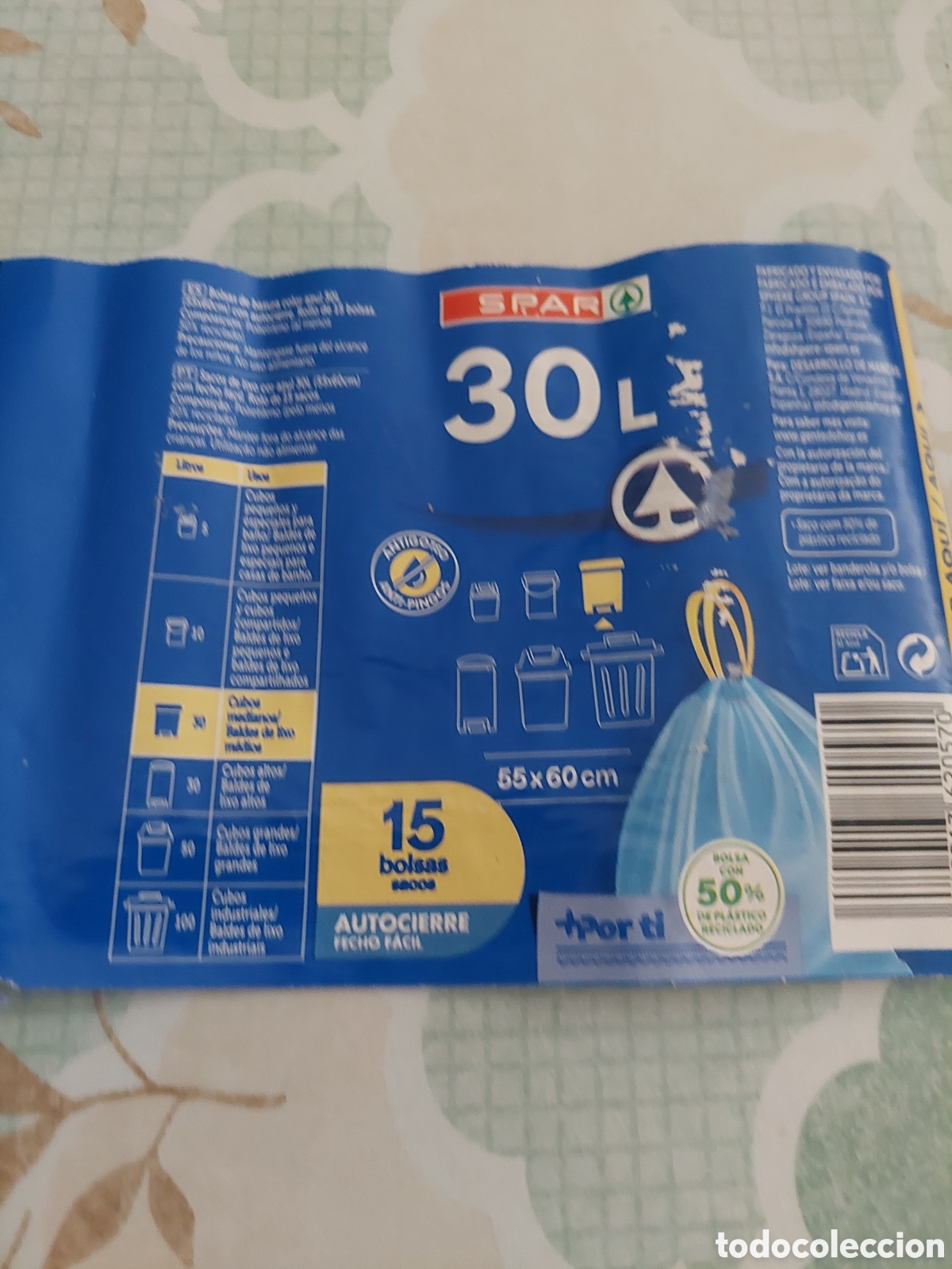 Etiquetas antiguas: ETIQUETA SPAR BOLSAS 30 L