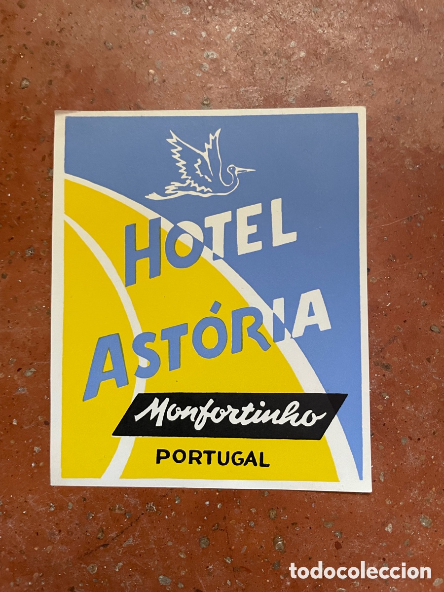 Etiquetas antiguas: Etiqueta Hotel Ast&oacute;ria, 12 cm alto x 10 cm ancho