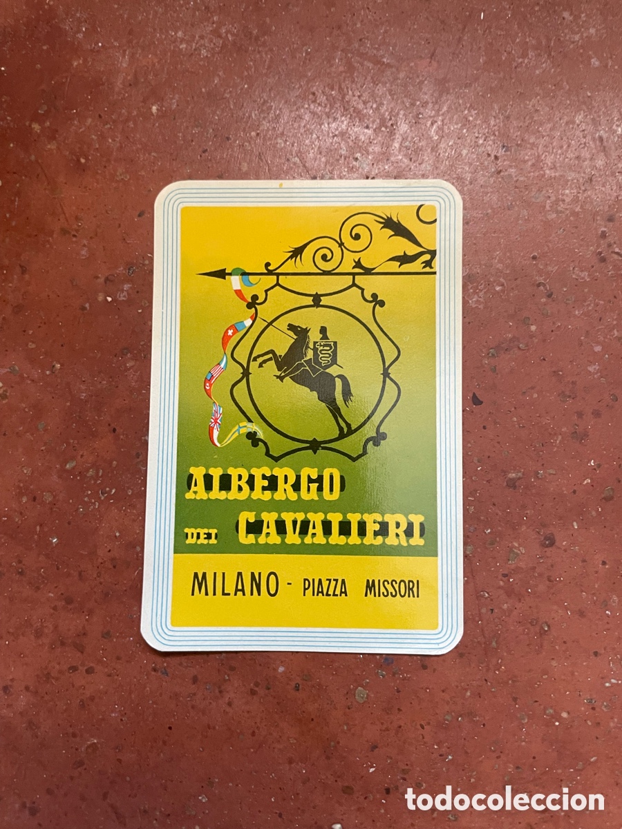 Etiquetas antiguas: Etiqueta Albergo dei Cavalieri, 10 cm alto x 7 cm ancho