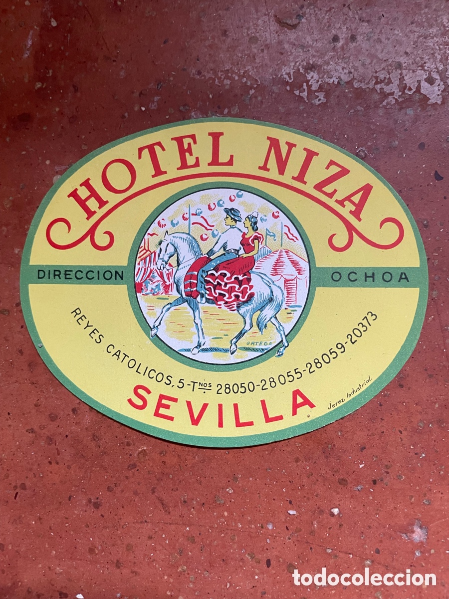 Etiquetas antiguas: Etiqueta Hotel Niza, 12 cm ancho