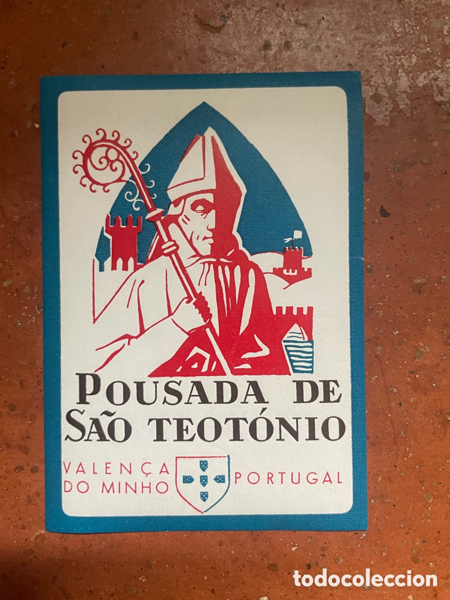 Etiquetas antiguas: Etiqueta Pousada S&atilde;o Teot&oacute;nio, 11 cm alto x 8 cm ancho