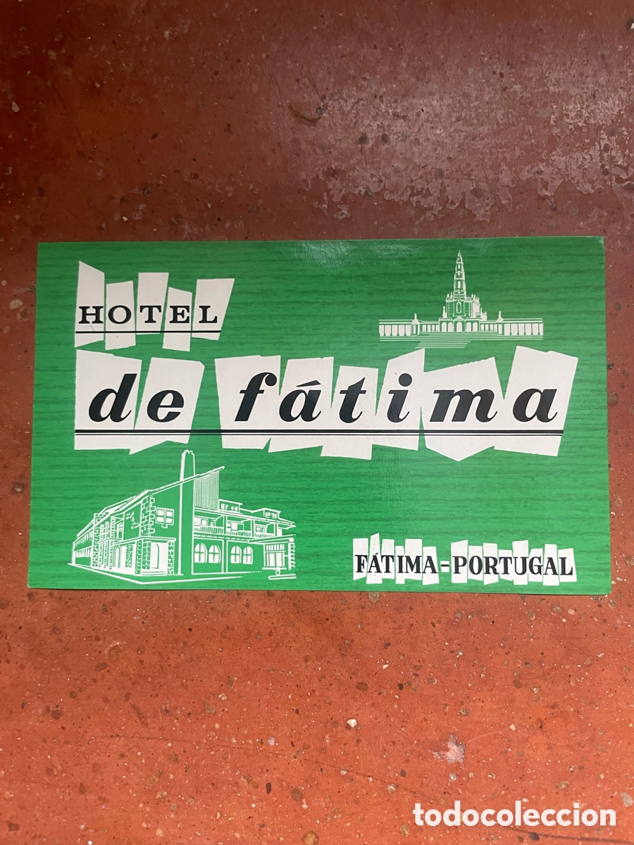 Etiquetas antiguas: Hotel de F&aacute;tima, 8 cm alto x 13 cm ancho