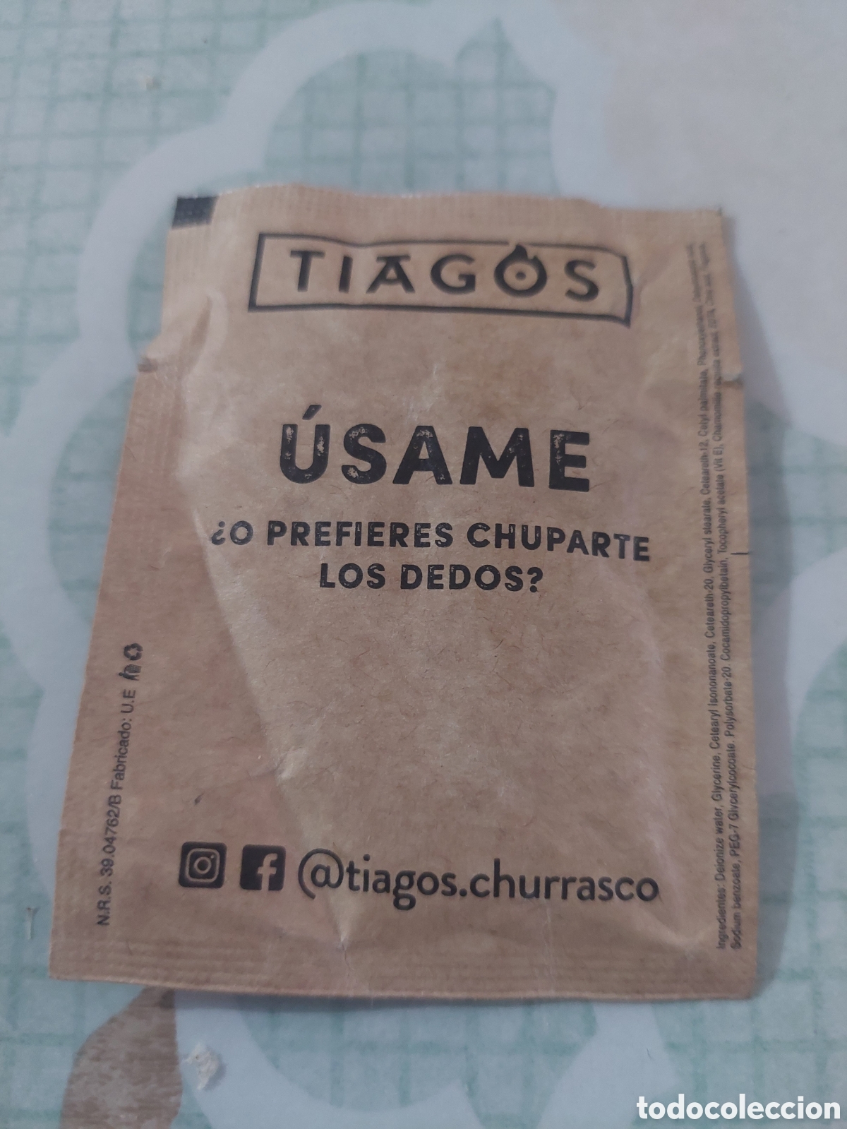 Etiquetas antiguas: TIAGOS PARRILLADA CHURRASCO COMPOSTELA USAME Servilleta