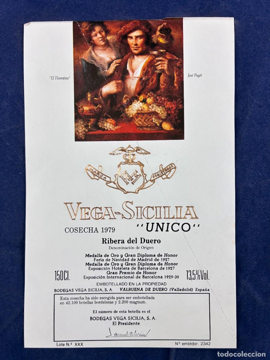 Etiquetas antiguas: Etiqueta Vega Sicilia &Uacute;nico Magnum - Vega Sicilia - 1979 - Bodega Vega Sicilia - Muy Buen estado