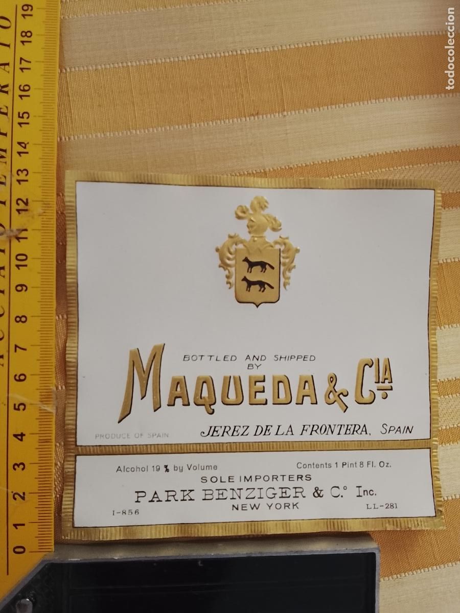 Etiquetas antiguas: HAGA SU OFERTA - ANTIGUA ETIQUETA DE VINO LICOR co&ntilde;ac manzanilla fino SANLUCAR JEREZ CADIZ EL PUERTO