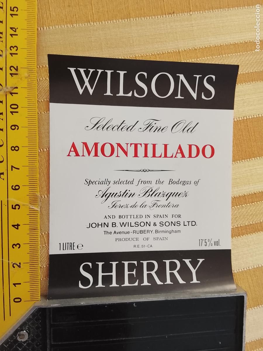 Etichette antiche: HAGA SU OFERTA - ANTIGUA ETIQUETA DE VINO LICOR co&ntilde;ac manzanilla fino SANLUCAR JEREZ CADIZ EL PUERTO