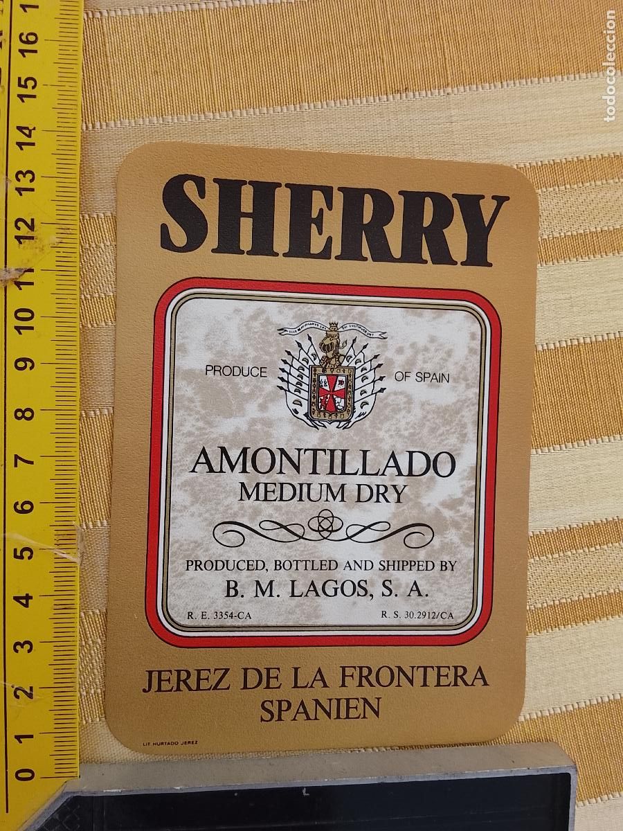 Etiquetas antiguas: HAGA SU OFERTA - ANTIGUA ETIQUETA DE VINO LICOR co&ntilde;ac manzanilla fino SANLUCAR JEREZ CADIZ EL PUERTO