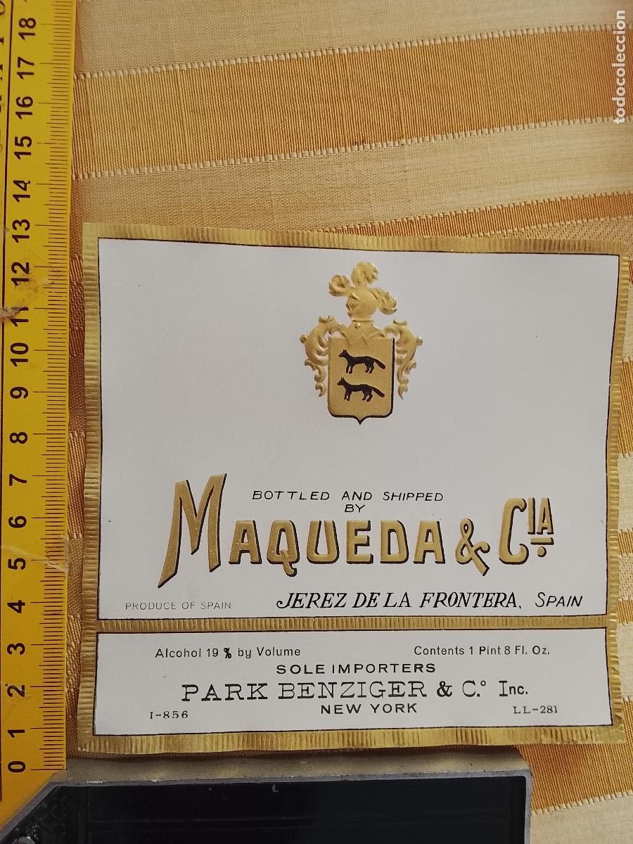 Etiquetas antiguas: HAGA SU OFERTA - ANTIGUA ETIQUETA DE VINO LICOR co&ntilde;ac manzanilla fino SANLUCAR JEREZ CADIZ EL PUERTO