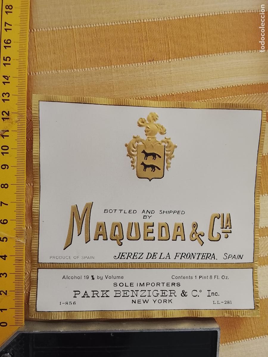 Etiquetas antiguas: HAGA SU OFERTA - ANTIGUA ETIQUETA DE VINO LICOR co&ntilde;ac manzanilla fino SANLUCAR JEREZ CADIZ EL PUERTO