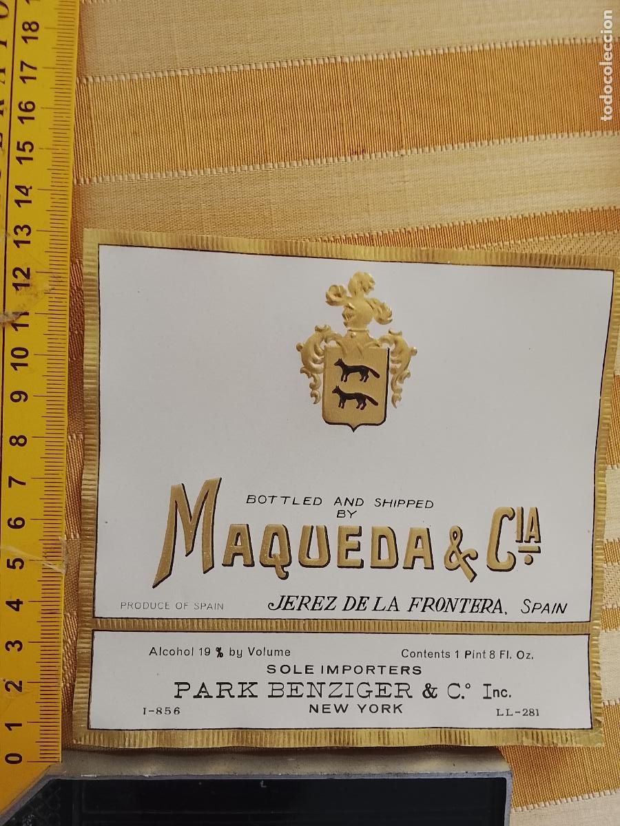 Etiquetas antiguas: HAGA SU OFERTA - ANTIGUA ETIQUETA DE VINO LICOR co&ntilde;ac manzanilla fino SANLUCAR JEREZ CADIZ EL PUERTO
