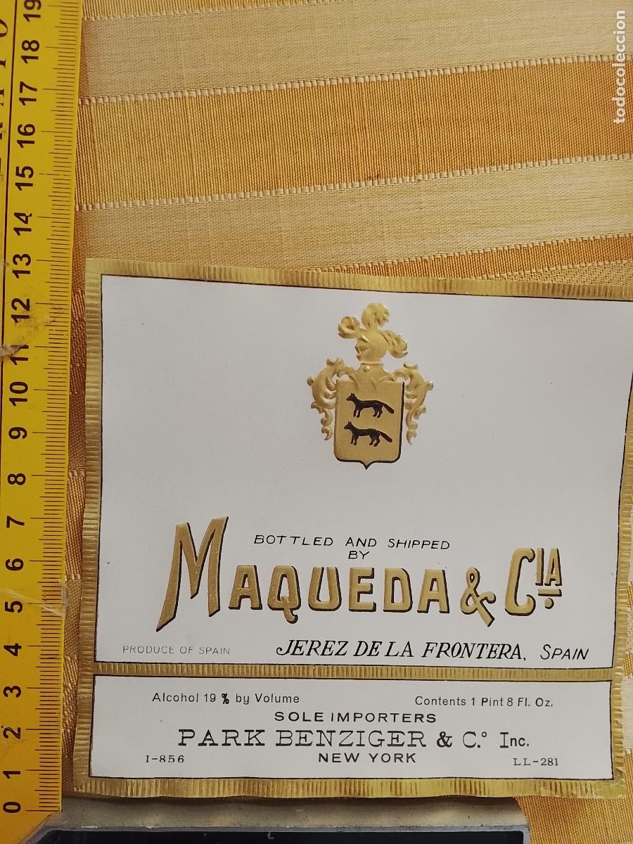 Etiquetas antiguas: HAGA SU OFERTA - ANTIGUA ETIQUETA DE VINO LICOR co&ntilde;ac manzanilla fino SANLUCAR JEREZ CADIZ EL PUERTO