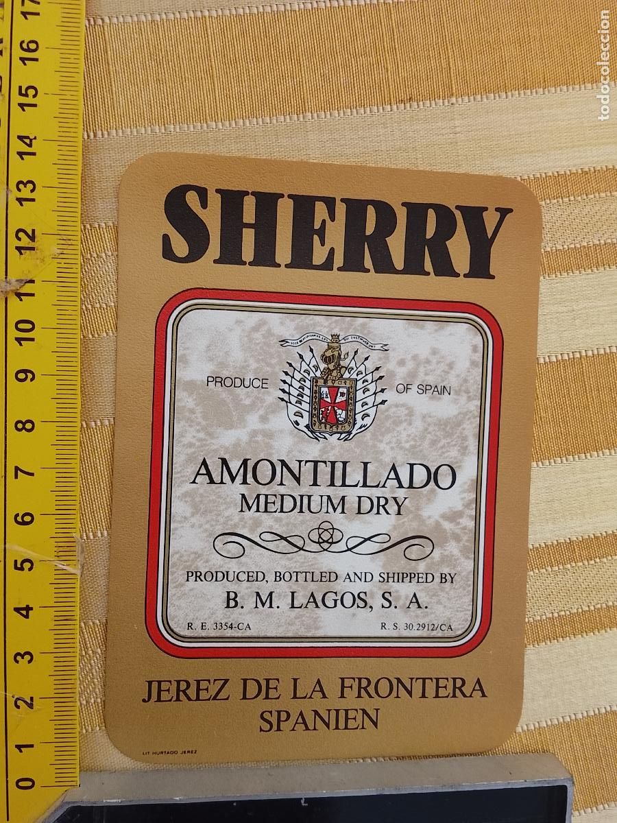 Etiquetas antiguas: HAGA SU OFERTA - ANTIGUA ETIQUETA DE VINO LICOR co&ntilde;ac manzanilla fino SANLUCAR JEREZ CADIZ EL PUERTO
