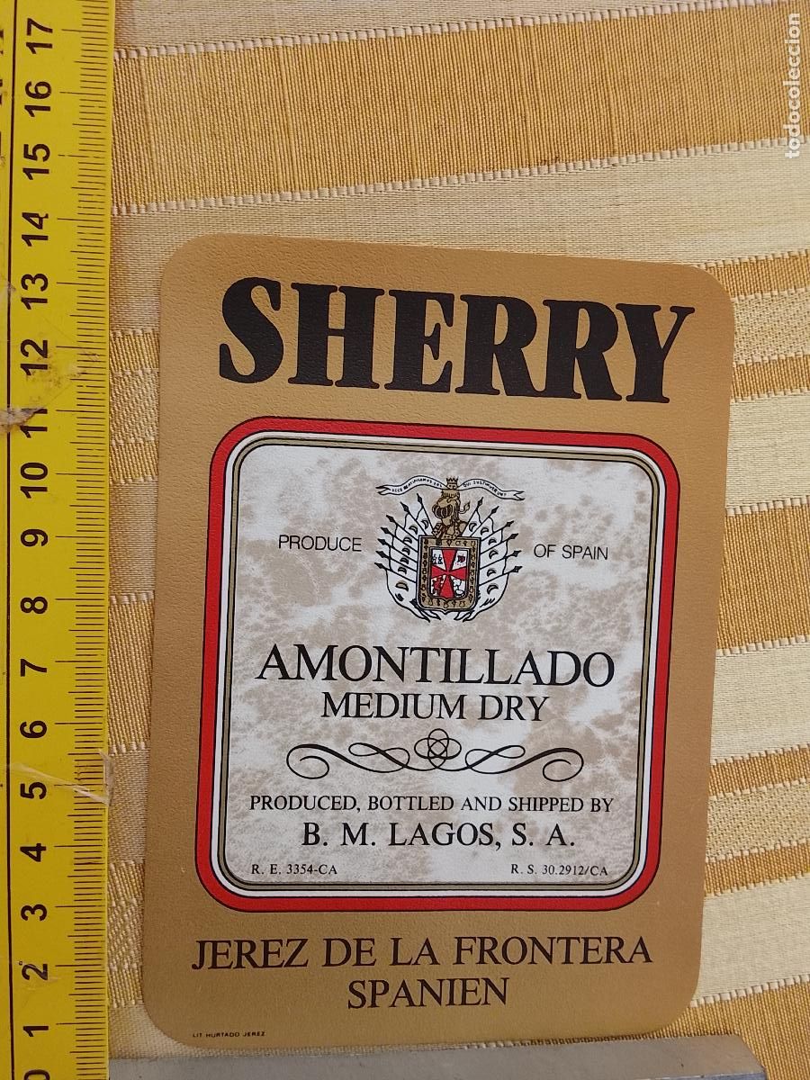 Etiquetas antiguas: HAGA SU OFERTA - ANTIGUA ETIQUETA DE VINO LICOR co&ntilde;ac manzanilla fino SANLUCAR JEREZ CADIZ EL PUERTO