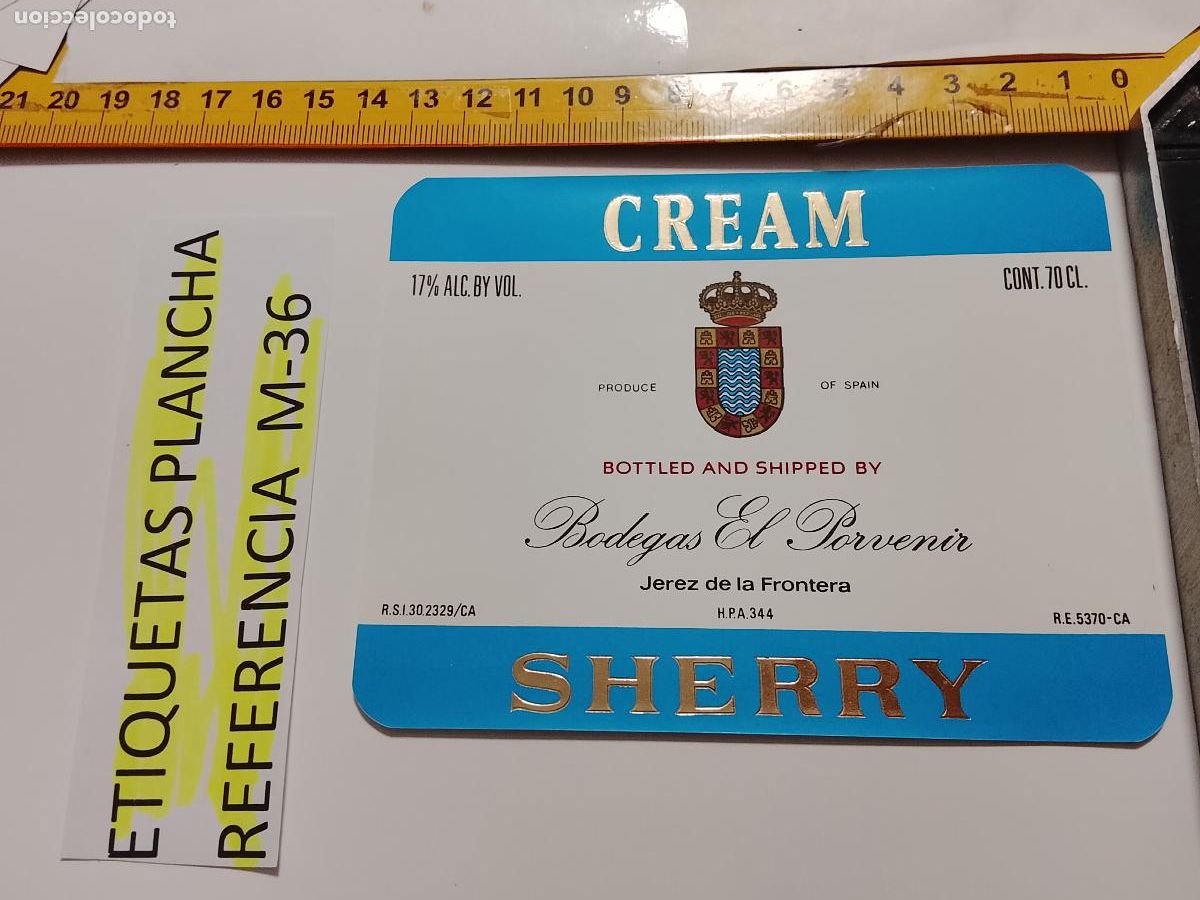 Etiquetas antiguas: HAGA SU OFERTA - ANTIGUA ETIQUETA DE VINO LICOR co&ntilde;ac manzanilla fino SANLUCAR JEREZ CADIZ EL PUERTO