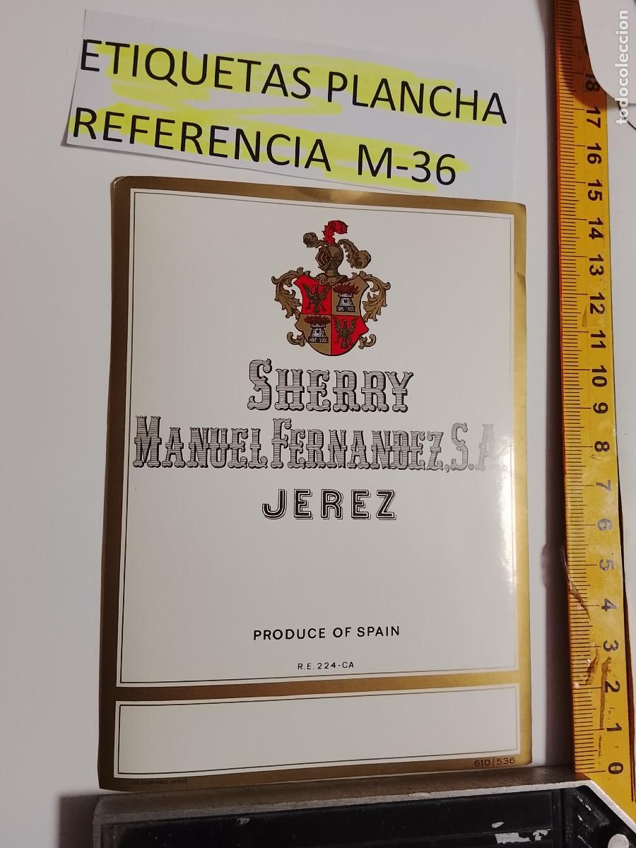 &Eacute;tiquettes anciennes: HAGA SU OFERTA - ANTIGUA ETIQUETA DE VINO LICOR co&ntilde;ac manzanilla fino SANLUCAR JEREZ CADIZ EL PUERTO