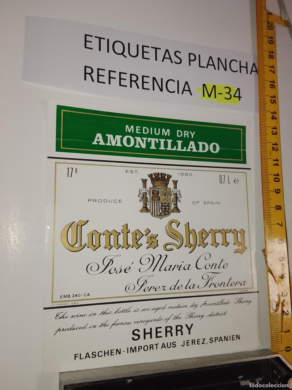 Old Labels: HAGA SU OFERTA - ANTIGUA ETIQUETA DE VINO LICOR co&ntilde;ac manzanilla fino SANLUCAR JEREZ CADIZ EL PUERTO