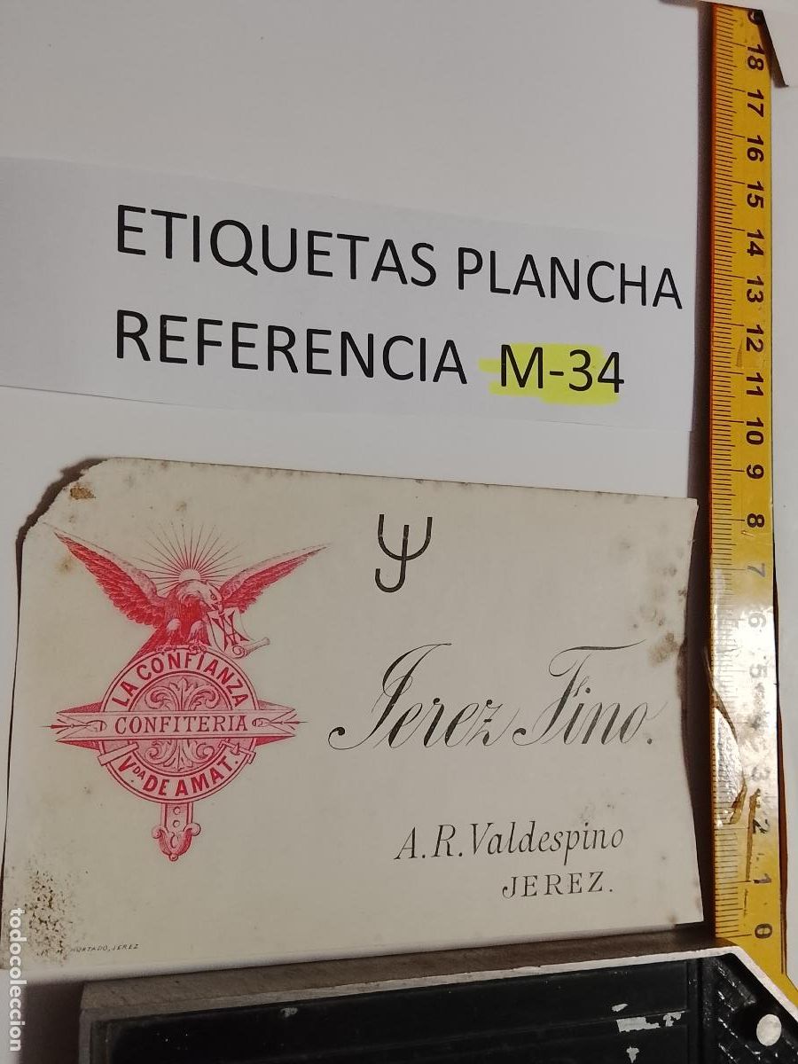 Old Labels: HAGA SU OFERTA - ANTIGUA ETIQUETA DE VINO LICOR co&ntilde;ac manzanilla fino SANLUCAR JEREZ CADIZ EL PUERTO