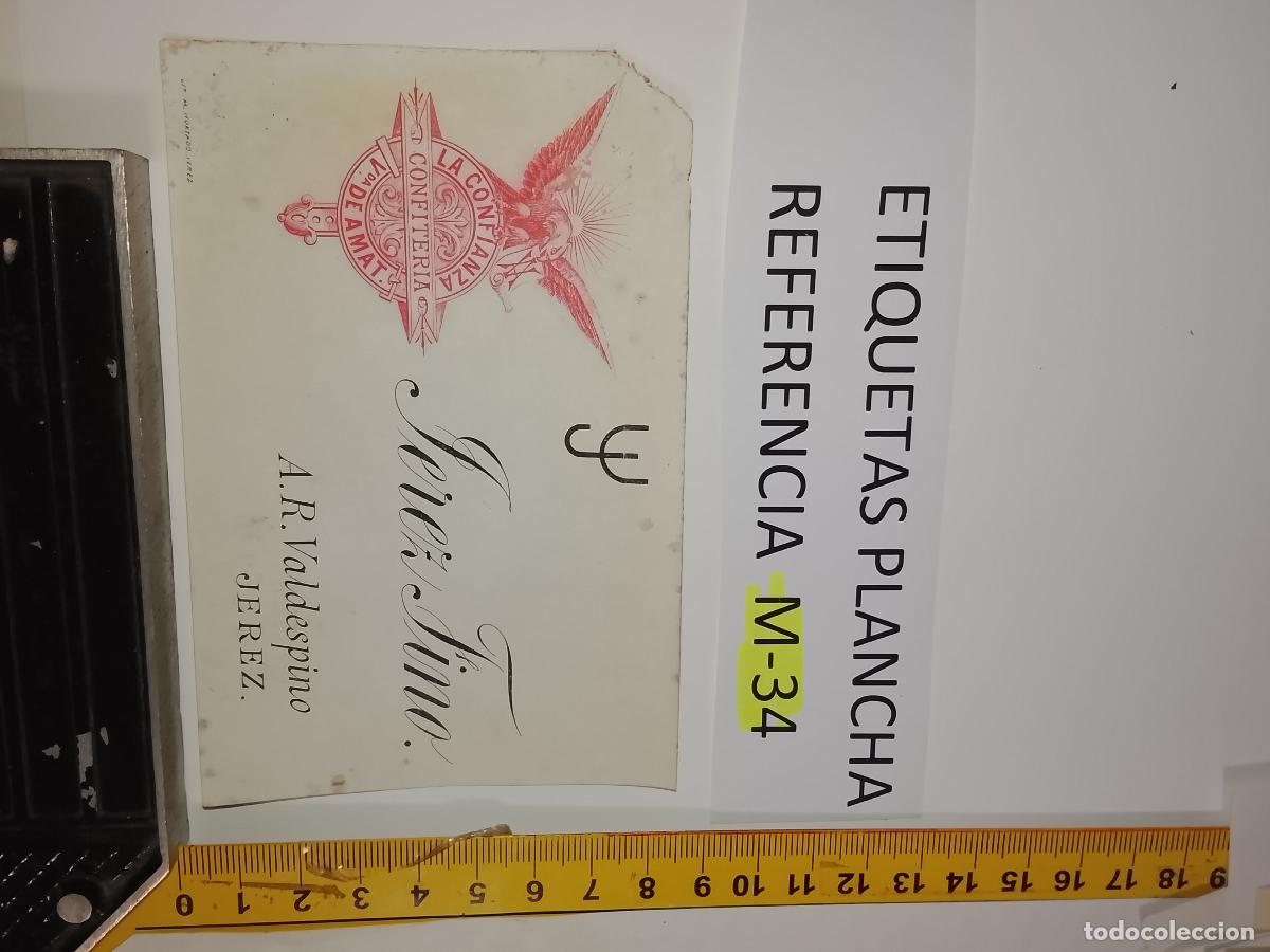 Old Labels: HAGA SU OFERTA - ANTIGUA ETIQUETA DE VINO LICOR co&ntilde;ac manzanilla fino SANLUCAR JEREZ CADIZ EL PUERTO