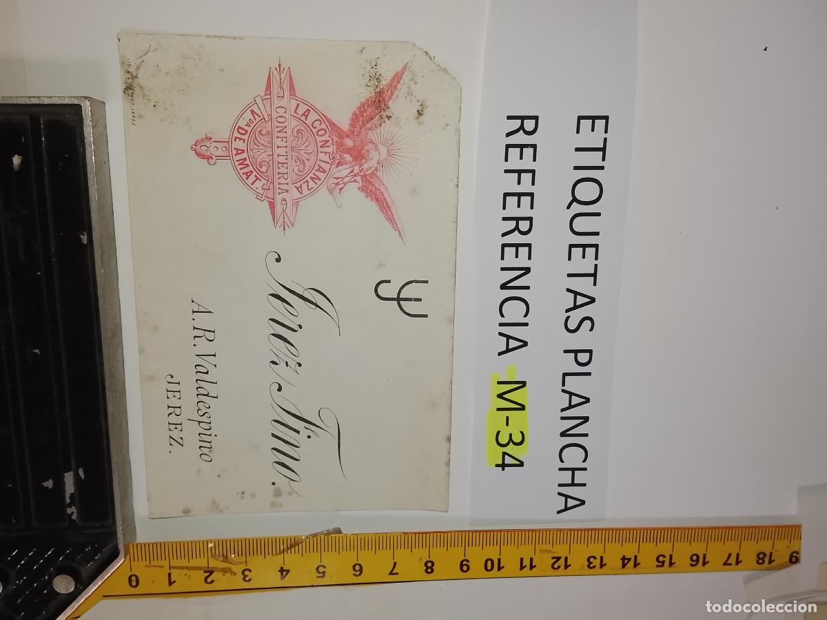Old Labels: HAGA SU OFERTA - ANTIGUA ETIQUETA DE VINO LICOR co&ntilde;ac manzanilla fino SANLUCAR JEREZ CADIZ EL PUERTO
