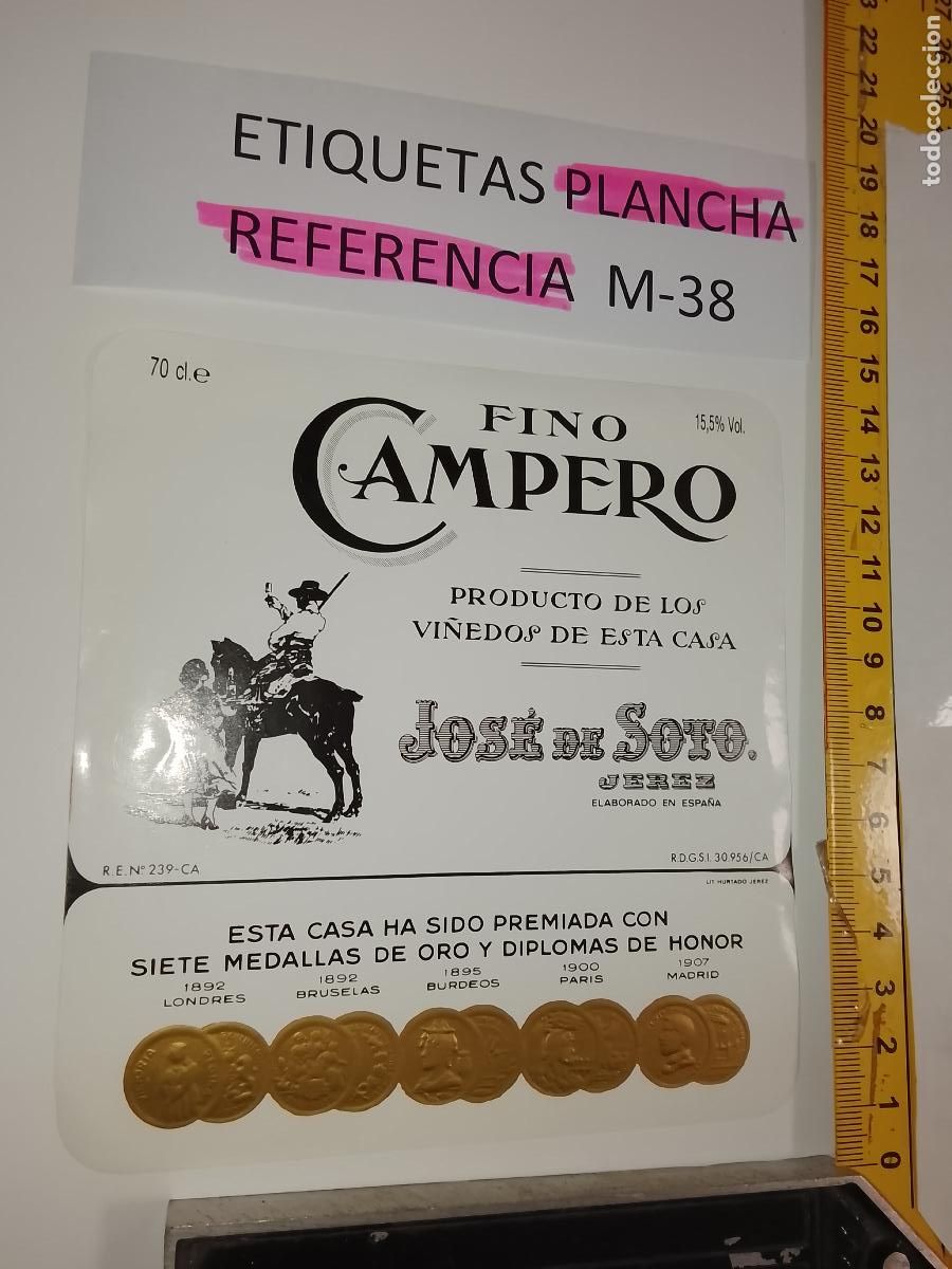 Etiquetas antiguas: HAGA SU OFERTA - ANTIGUA ETIQUETA DE VINO LICOR co&ntilde;ac manzanilla fino SANLUCAR JEREZ CADIZ EL PUERTO