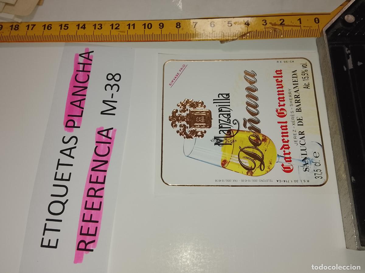 Etiquetas antiguas: HAGA SU OFERTA - ANTIGUA ETIQUETA DE VINO LICOR co&ntilde;ac manzanilla fino SANLUCAR JEREZ CADIZ EL PUERTO