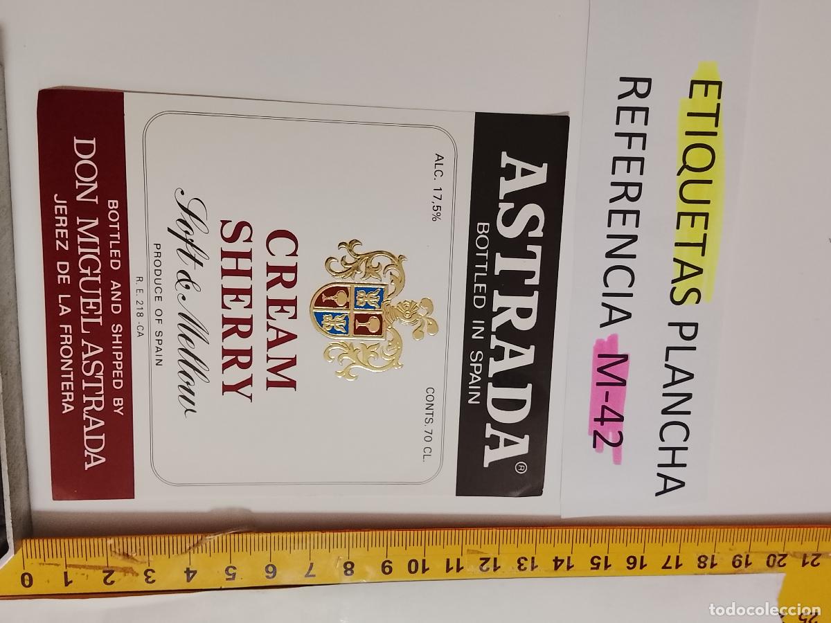 Etichette antiche: HAGA SU OFERTA - ANTIGUA ETIQUETA DE VINO LICOR co&ntilde;ac manzanilla fino SANLUCAR JEREZ CADIZ EL PUERTO