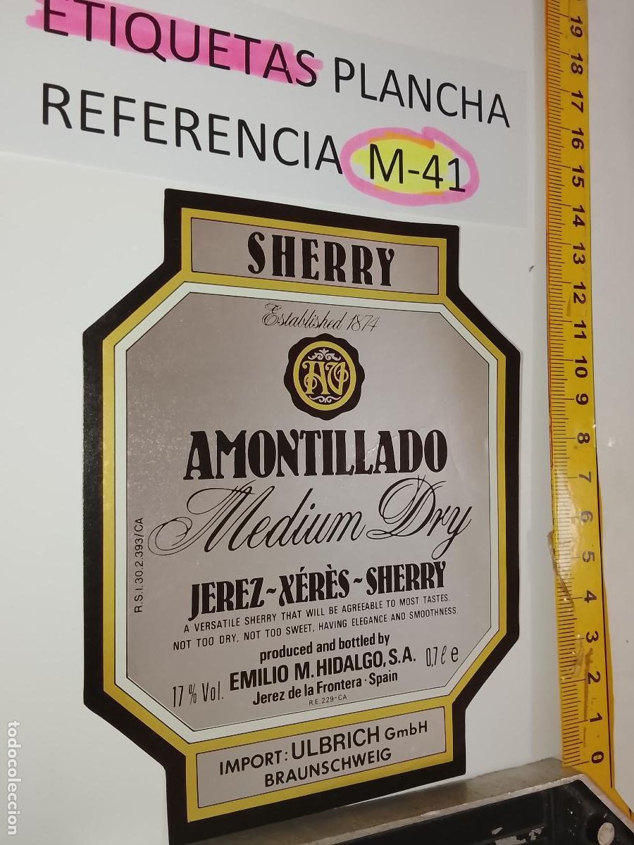 Etichette antiche: HAGA SU OFERTA - ANTIGUA ETIQUETA DE VINO LICOR co&ntilde;ac manzanilla fino SANLUCAR JEREZ CADIZ EL PUERTO