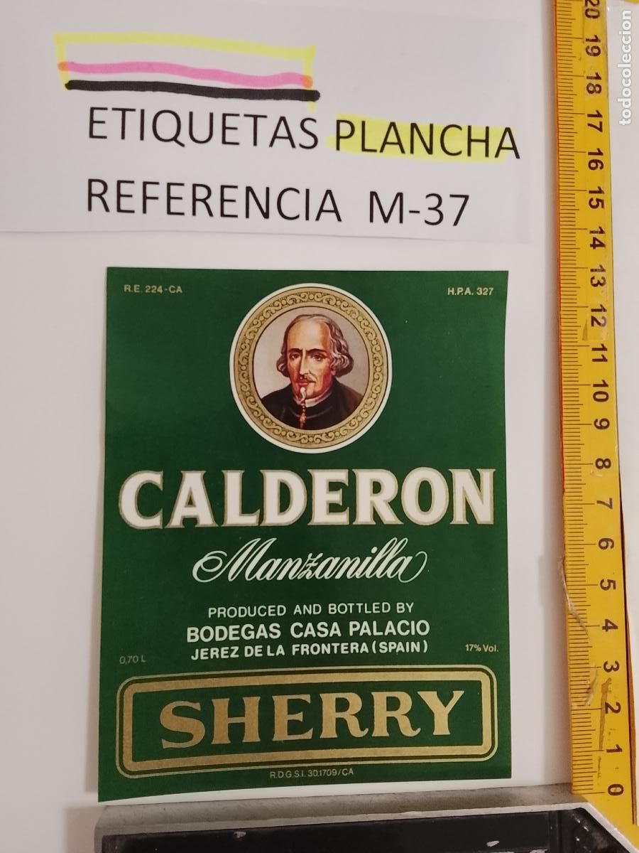 Etiquetas antiguas: HAGA SU OFERTA - ANTIGUA ETIQUETA DE VINO LICOR co&ntilde;ac manzanilla fino SANLUCAR JEREZ CADIZ EL PUERTO