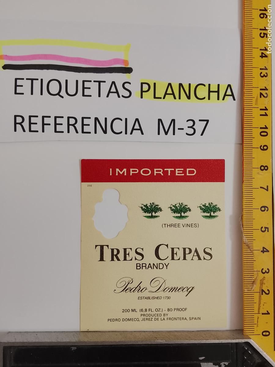 Etiquetas antiguas: HAGA SU OFERTA - ANTIGUA ETIQUETA DE VINO LICOR co&ntilde;ac manzanilla fino SANLUCAR JEREZ CADIZ EL PUERTO