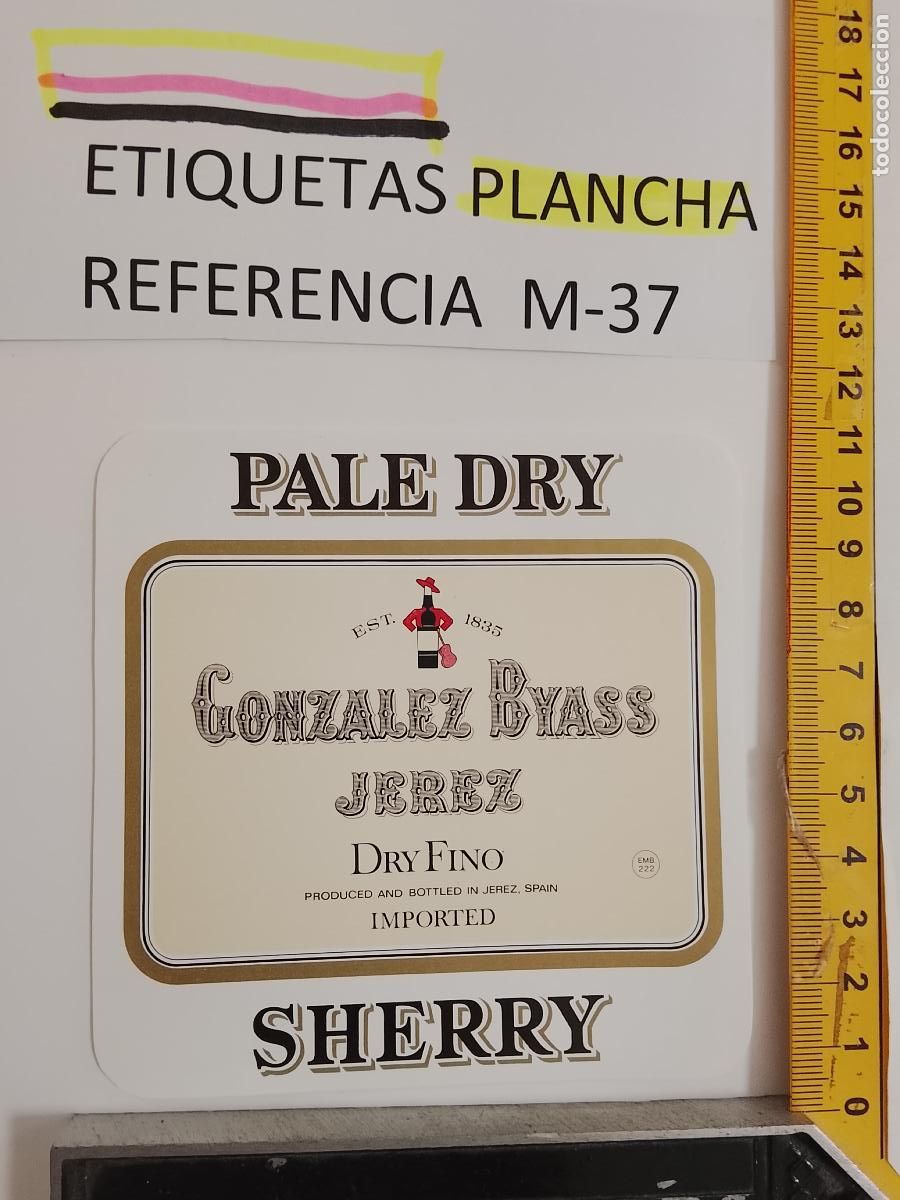 Etiquetas antiguas: HAGA SU OFERTA - ANTIGUA ETIQUETA DE VINO LICOR co&ntilde;ac manzanilla fino SANLUCAR JEREZ CADIZ EL PUERTO