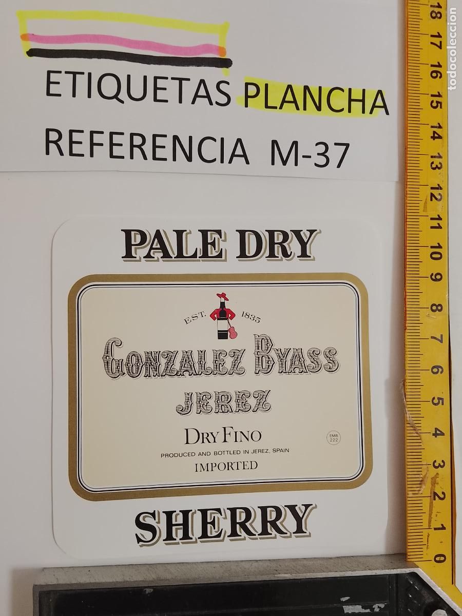 Etiquetas antiguas: HAGA SU OFERTA - ANTIGUA ETIQUETA DE VINO LICOR co&ntilde;ac manzanilla fino SANLUCAR JEREZ CADIZ EL PUERTO