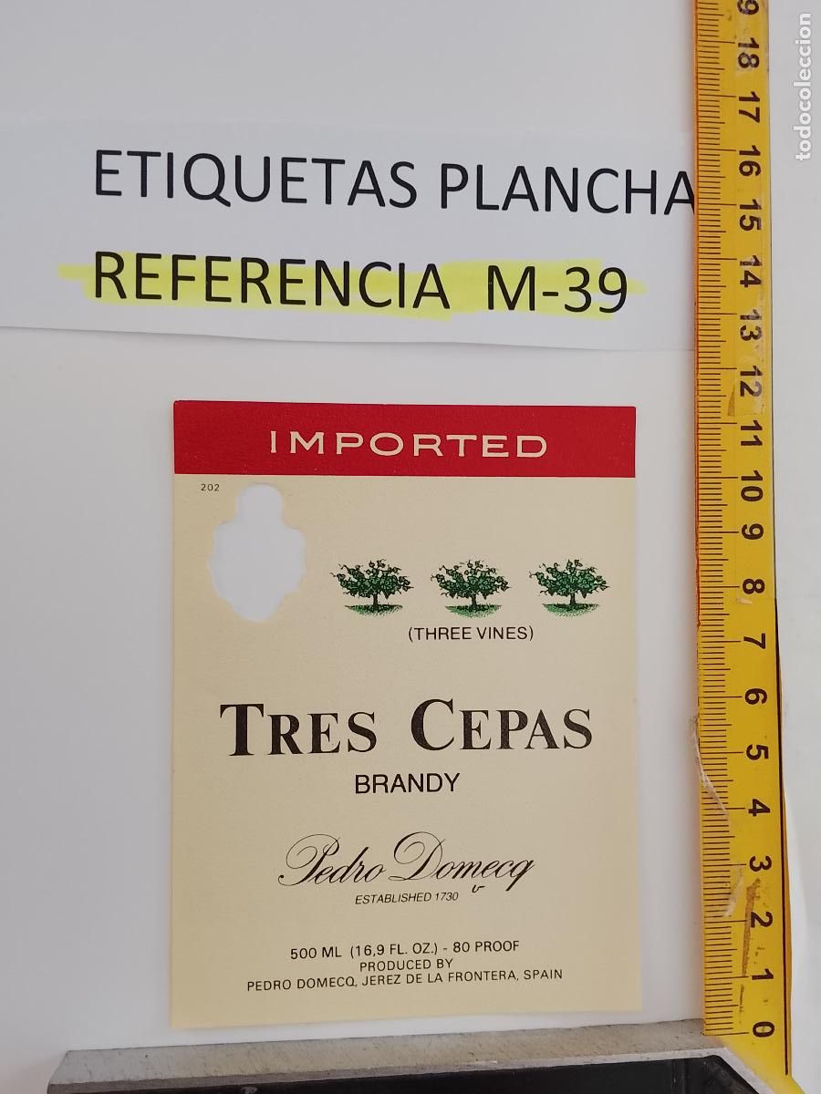 Etichette antiche: HAGA SU OFERTA - ANTIGUA ETIQUETA DE VINO LICOR co&ntilde;ac manzanilla fino SANLUCAR JEREZ CADIZ EL PUERTO