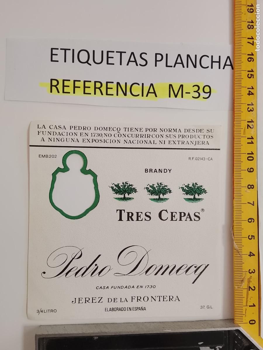 Etichette antiche: HAGA SU OFERTA - ANTIGUA ETIQUETA DE VINO LICOR co&ntilde;ac manzanilla fino SANLUCAR JEREZ CADIZ EL PUERTO