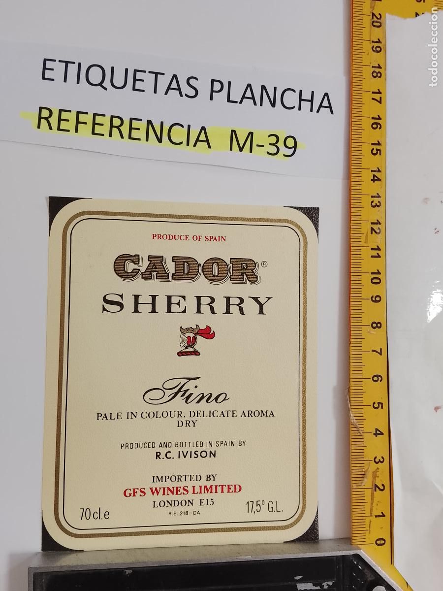Etiquetas antiguas: HAGA SU OFERTA - ANTIGUA ETIQUETA DE VINO LICOR co&ntilde;ac manzanilla fino SANLUCAR JEREZ CADIZ EL PUERTO