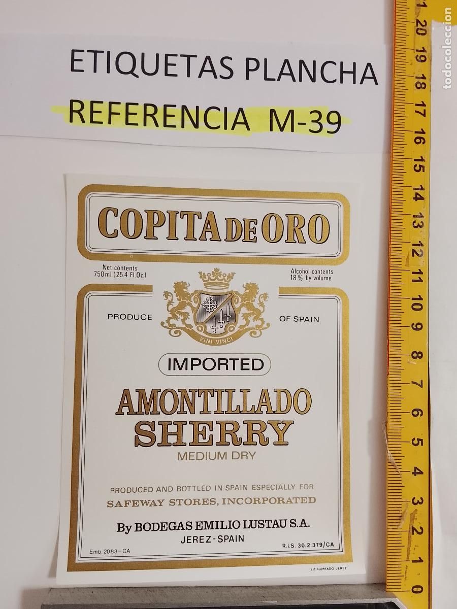 Etiquetas antiguas: HAGA SU OFERTA - ANTIGUA ETIQUETA DE VINO LICOR co&ntilde;ac manzanilla fino SANLUCAR JEREZ CADIZ EL PUERTO