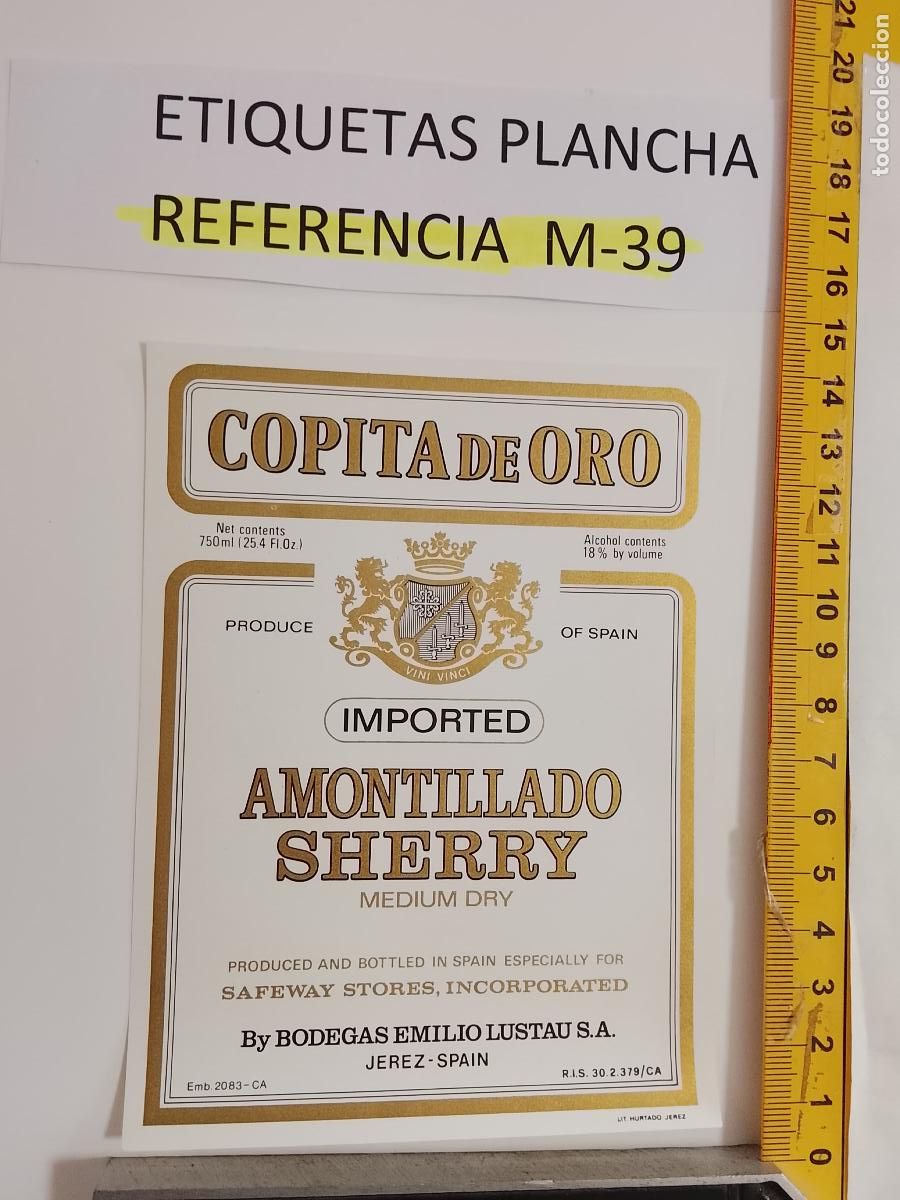 Etiquetas antiguas: HAGA SU OFERTA - ANTIGUA ETIQUETA DE VINO LICOR co&ntilde;ac manzanilla fino SANLUCAR JEREZ CADIZ EL PUERTO