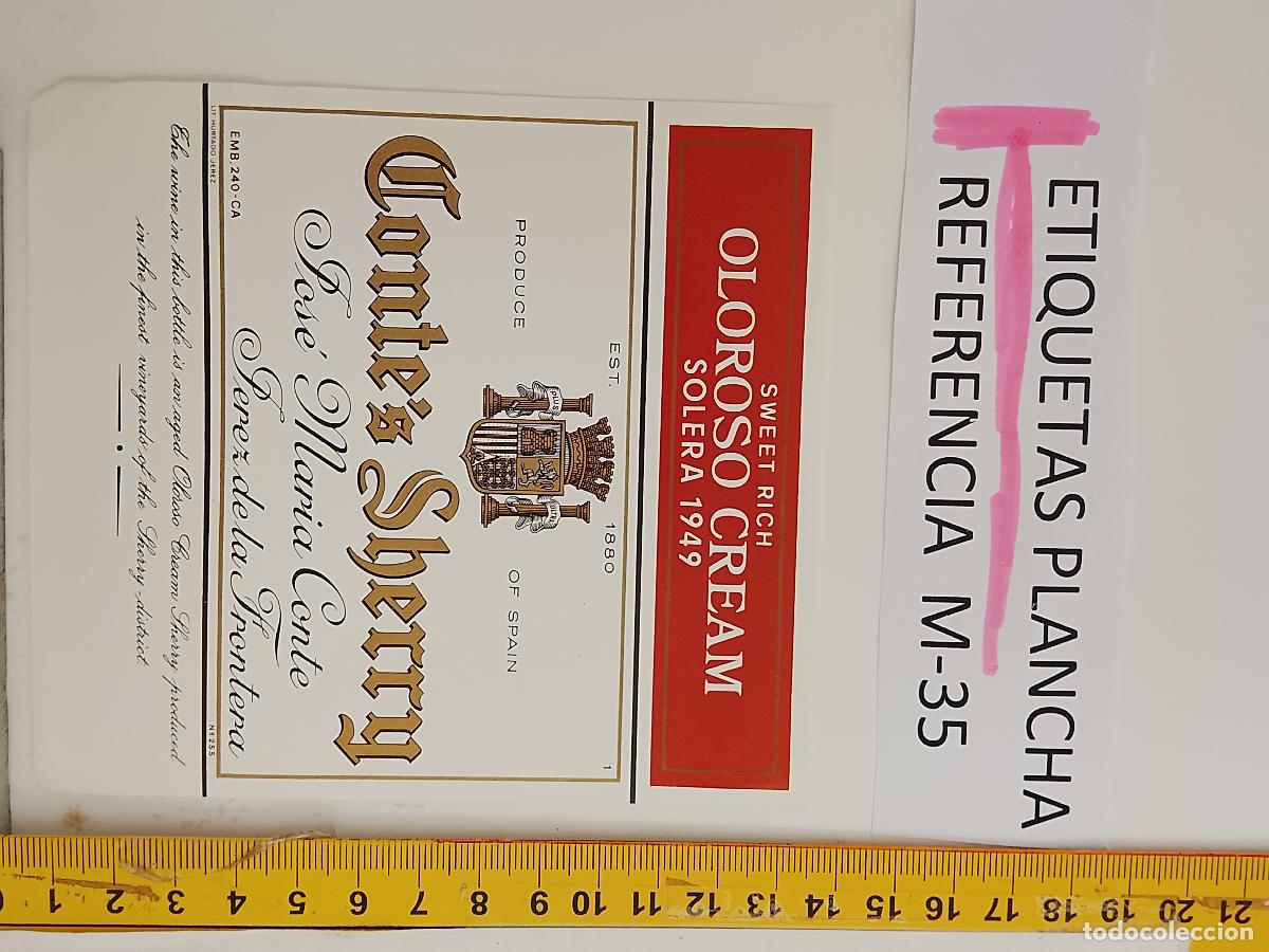Etiquetas antiguas: HAGA SU OFERTA - ANTIGUA ETIQUETA DE VINO LICOR co&ntilde;ac manzanilla fino SANLUCAR JEREZ CADIZ EL PUERTO