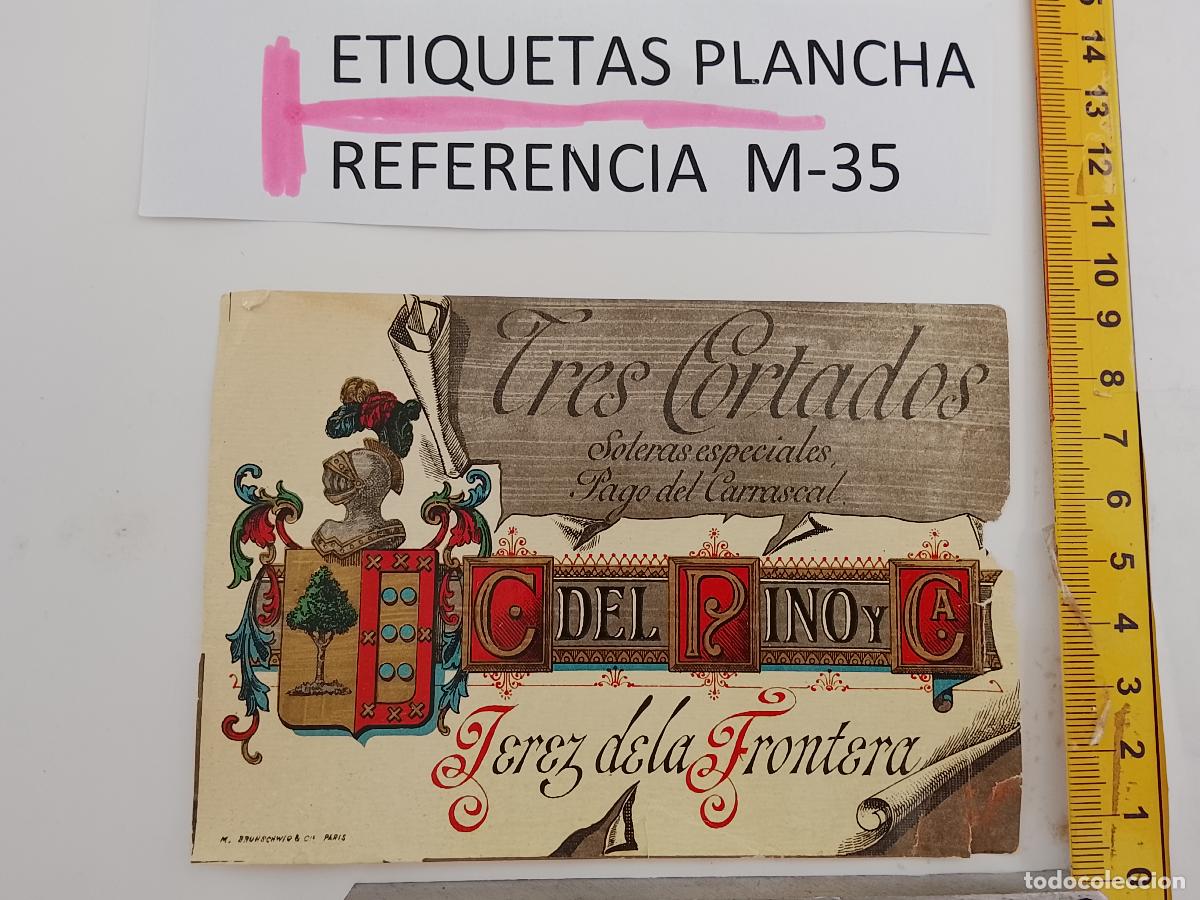Etiquetas antiguas: HAGA SU OFERTA - ANTIGUA ETIQUETA DE VINO LICOR co&ntilde;ac manzanilla fino SANLUCAR JEREZ CADIZ EL PUERTO