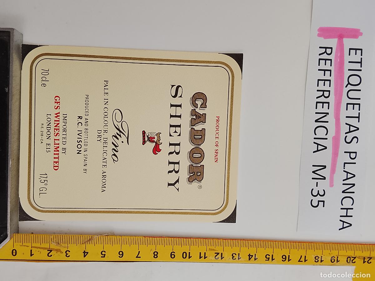 Etichette antiche: HAGA SU OFERTA - ANTIGUA ETIQUETA DE VINO LICOR co&ntilde;ac manzanilla fino SANLUCAR JEREZ CADIZ EL PUERTO