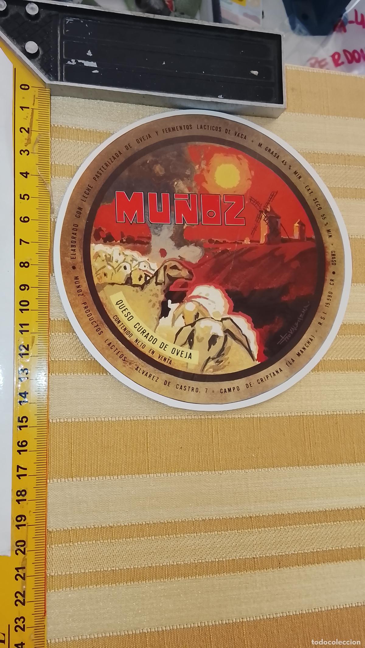 Etiquetas antiguas: GRAN ETIQUETA GRANDE DE QUESO CURADO DE OVEJA MU&Ntilde;OZ CAMPO DE CRIPTANA LA MANCHA LACTEOS
