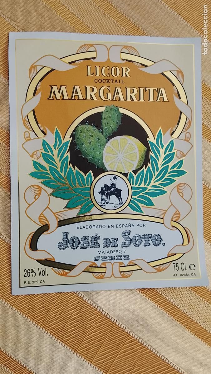 Etiquetas antiguas: ANTIGUA ETIQUETA LICOR DE MARGARITA JOSE DE SOTO JEREZ