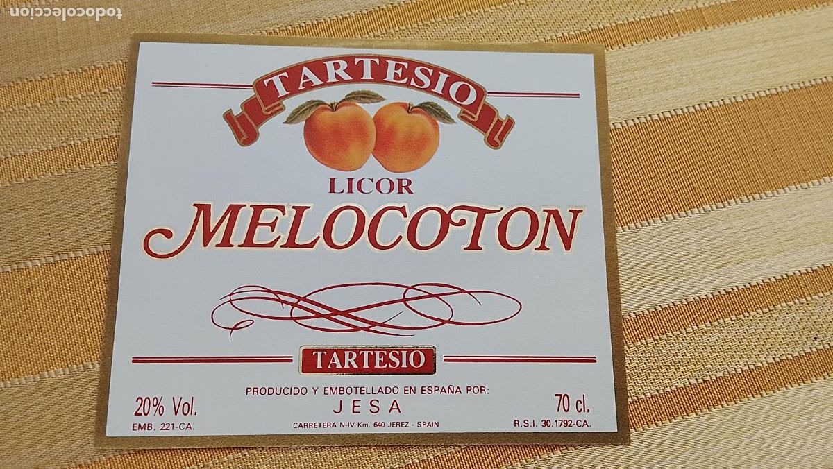 Etiquetas antiguas: ANTIGUA ETIQUETA MELOCOTON JESA TARTESIO JEREZ