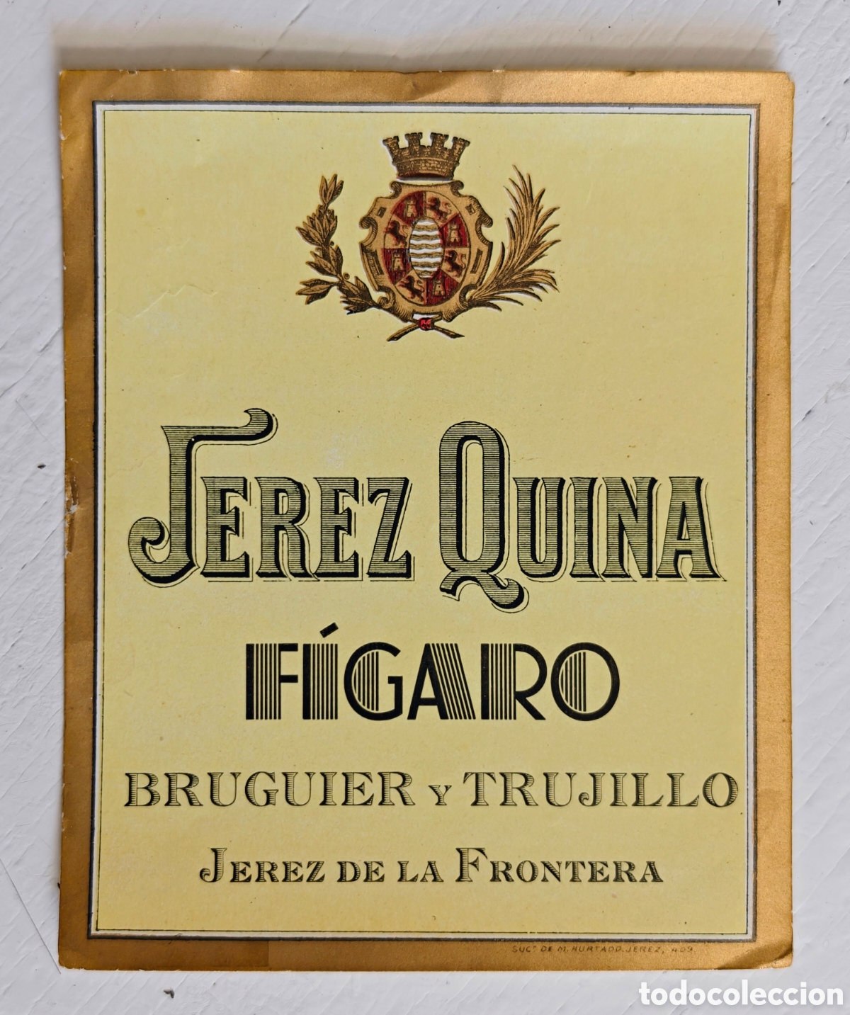 Etiquetas antiguas: Etiqueta Antigua Jerez Quina F&iacute;garo