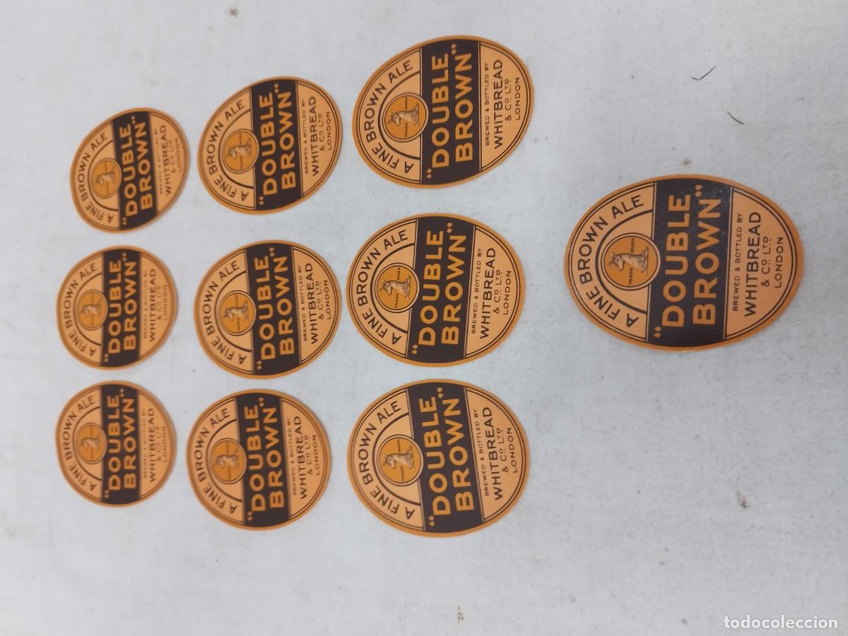 Etiquetas antiguas: Lote de 10 etiquetas Double Brown LondonWhi Bread.