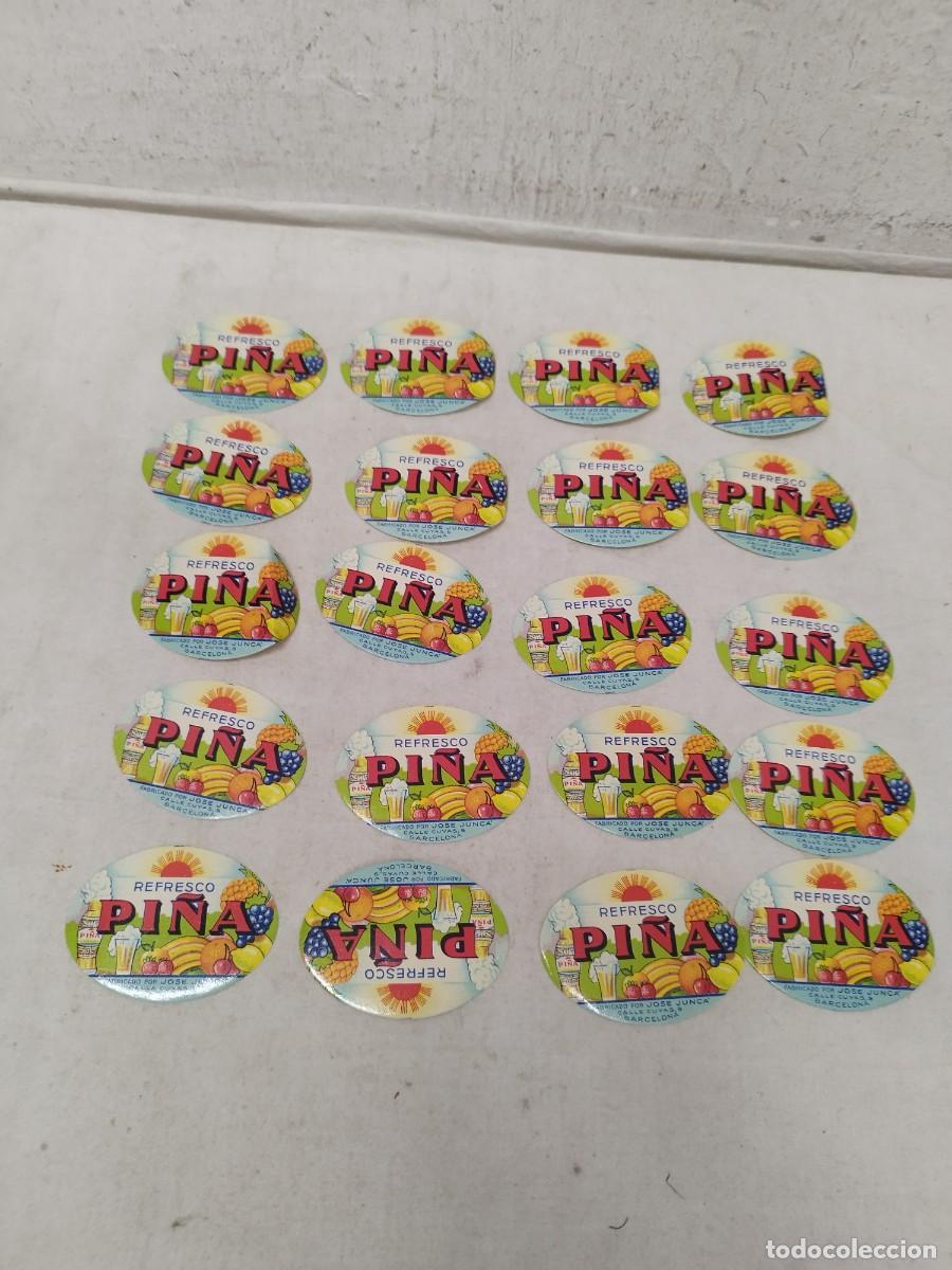 Etiquetas antiguas: Lote de 20 antiguas etiquetas de refresco pi&ntilde;a, orange. Jose Junca Barcelona.