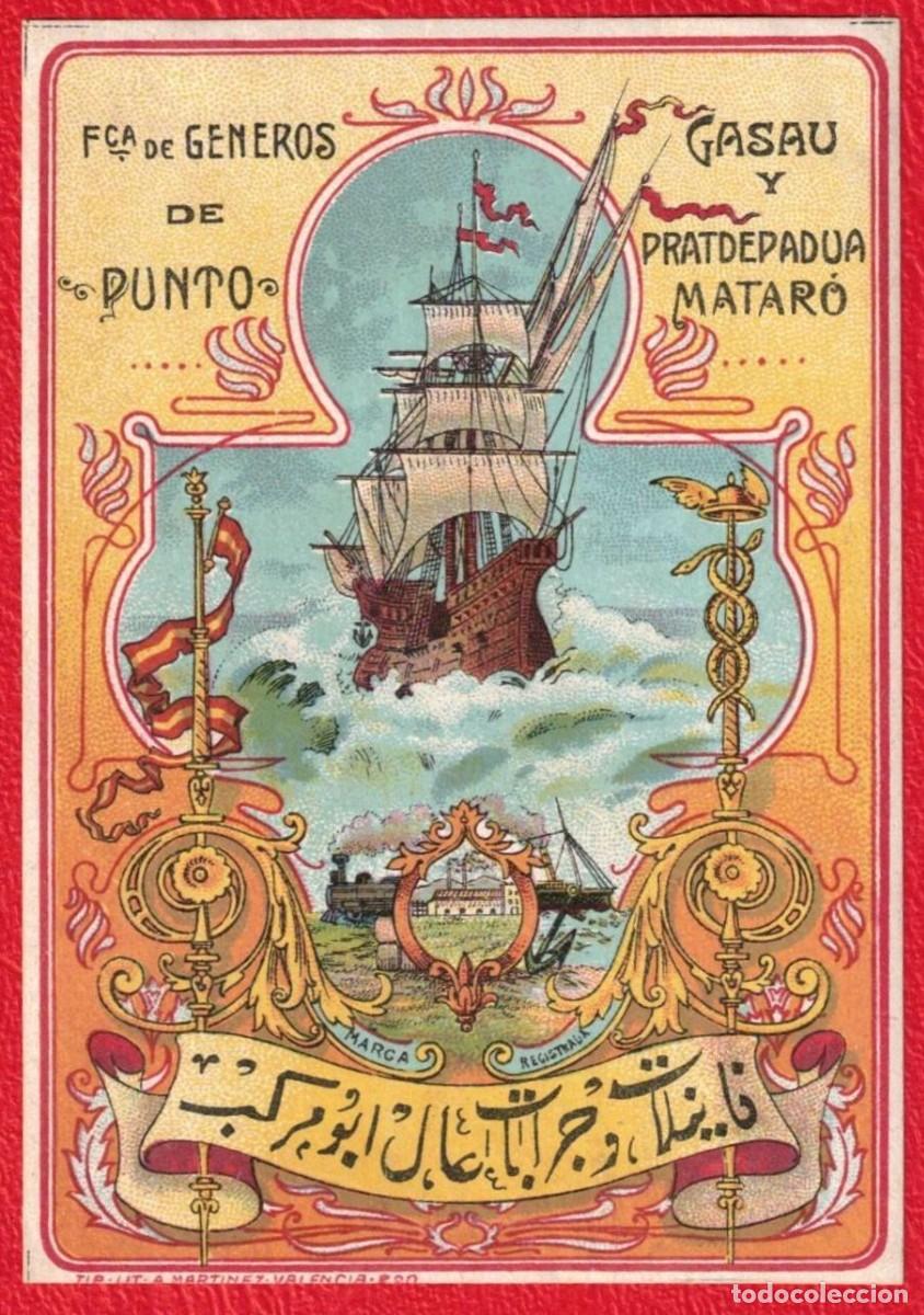 Etiquetas antiguas: Fca de Generos de punto Gasau y Pratdepadua Mataro - Antigua etiqueta original