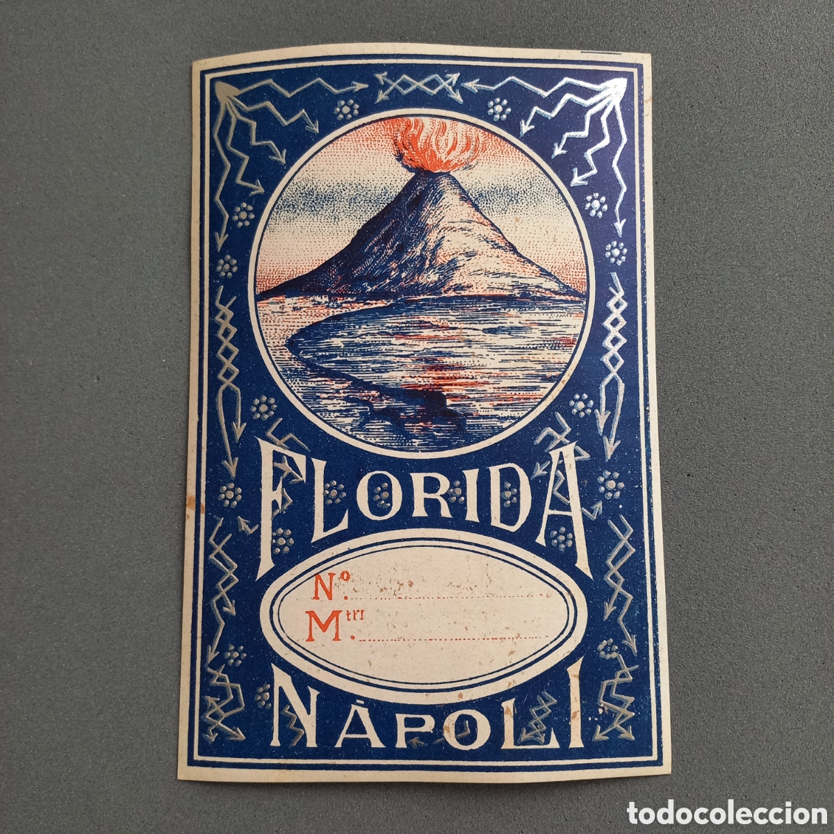 Etiquetas antiguas: Antigua etiqueta del sector textil, FLORIDA - NAPOLI, a&ntilde;os 30 - 40